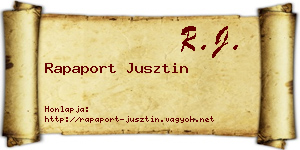 Rapaport Jusztin névjegykártya