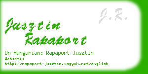 jusztin rapaport business card